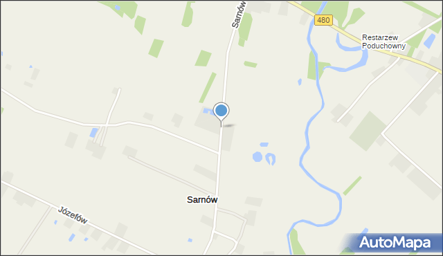 Sarnów gmina Widawa, Sarnów, mapa Sarnów gmina Widawa