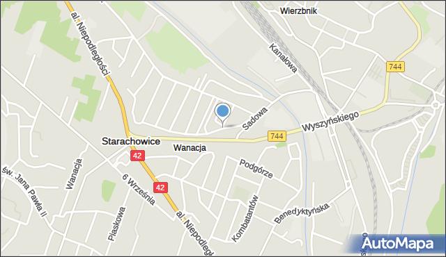 Starachowice, Sadowa, mapa Starachowic
