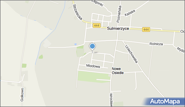 Sulmierzyce powiat krotoszyński, Sadownicza, mapa Sulmierzyce powiat krotoszyński