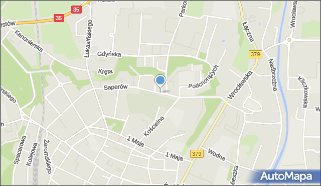 Świdnica, Saperów, mapa Świdnicy