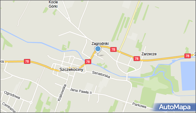 Szczekociny, Saneckiego, mapa Szczekociny