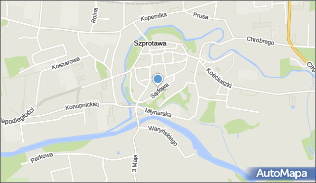 Szprotawa, Sądowa, mapa Szprotawa