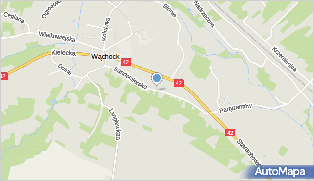 Wąchock, Sandomierska, mapa Wąchock