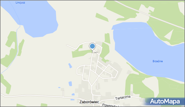 Zaborówiec, Sandaczowa, mapa Zaborówiec