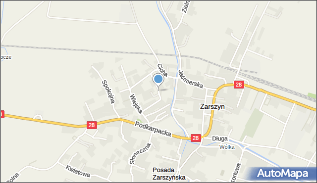 Zarszyn, Sadowa, mapa Zarszyn