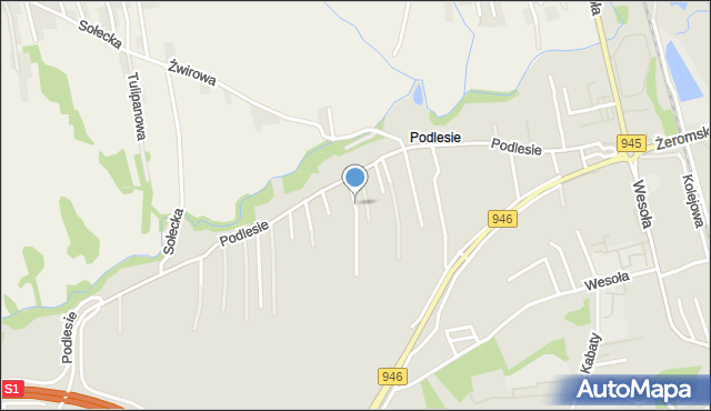 Żywiec, Sarni Stok, mapa Żywiec