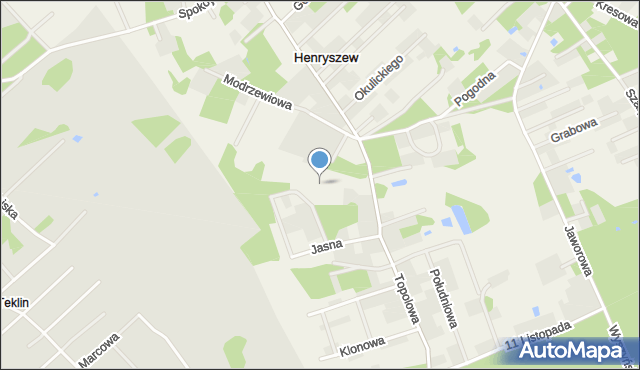 Henryszew, Ściegiennego Piotra, ks., mapa Henryszew