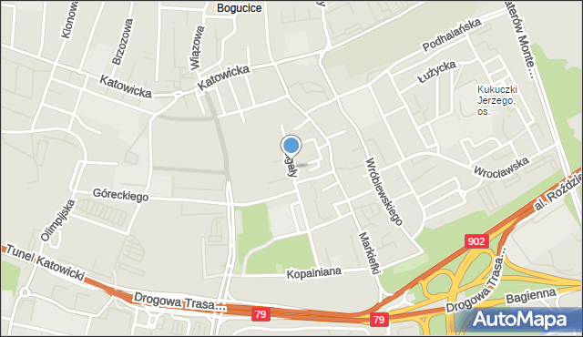 Katowice, Ścigały Franciszka, ks., mapa Katowic