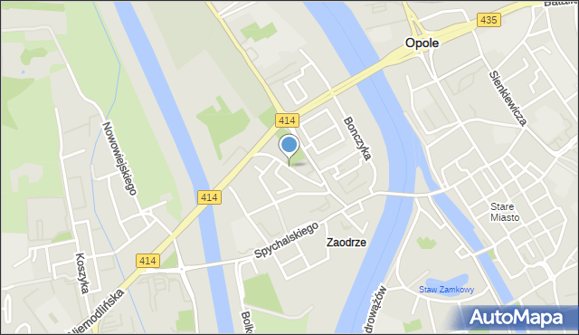 Opole, Ściegiennego Piotra, ks., mapa Opola
