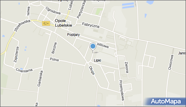 Opole Lubelskie, Ściegiennego Piotra, ks., mapa Opole Lubelskie