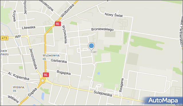Piotrków Trybunalski, Ściegiennego Piotra, ks., mapa Piotrków Trybunalski