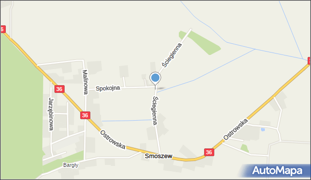 Smoszew, Ściegienna, mapa Smoszew