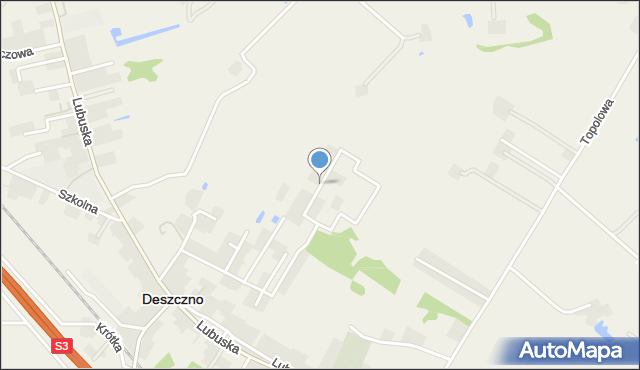 Deszczno, Sezamkowa, mapa Deszczno