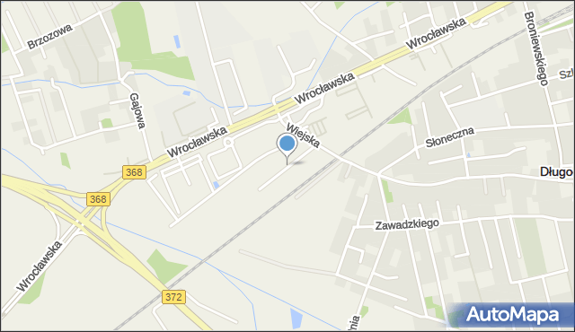 Długołęka powiat wrocławski, Serwisowa, mapa Długołęka powiat wrocławski