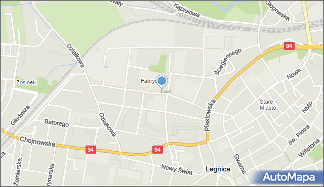 Legnica, Senatorska, mapa Legnicy