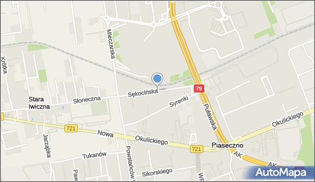 Piaseczno, Sękocińska, mapa Piaseczno