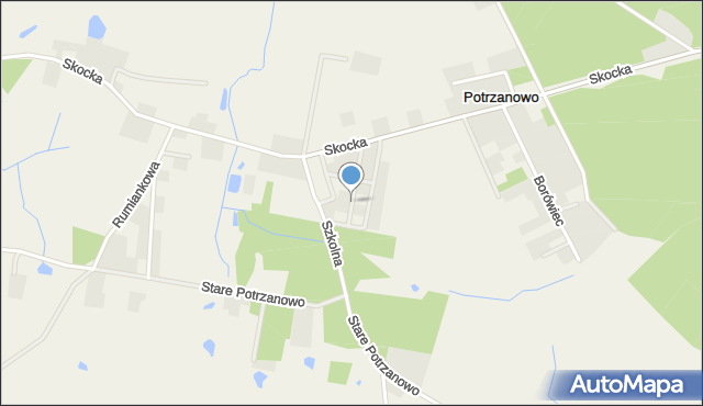 Potrzanowo, Sezamkowa, mapa Potrzanowo