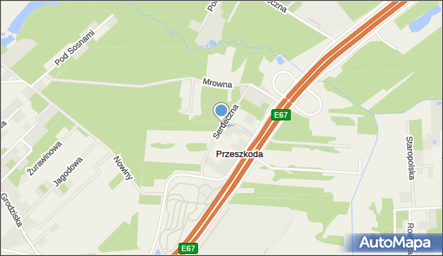 Przeszkoda gmina Żabia Wola, Serdeczna, mapa Przeszkoda gmina Żabia Wola