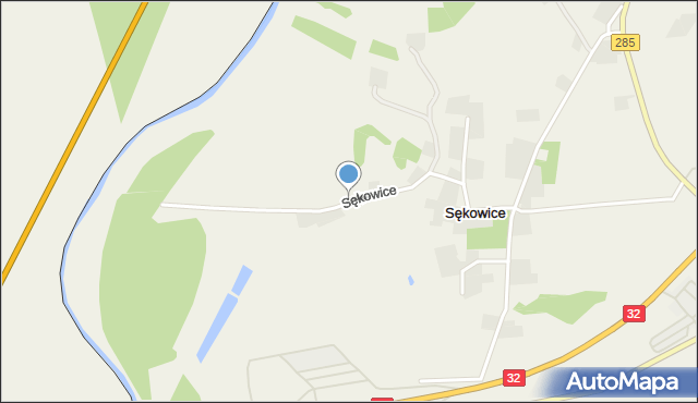 Sękowice gmina Gubin, Sękowice, mapa Sękowice gmina Gubin