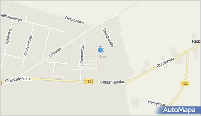 Środa Wielkopolska, Serbska, mapa Środa Wielkopolska