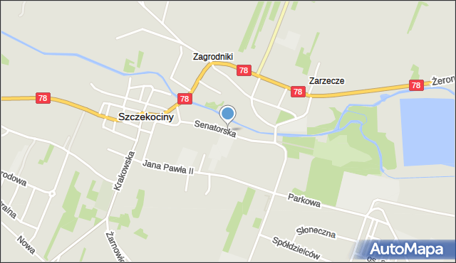 Szczekociny, Senatorska, mapa Szczekociny