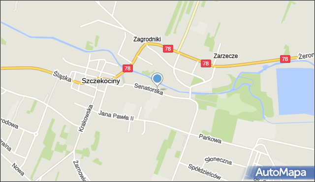 Szczekociny, Senatorska, mapa Szczekociny