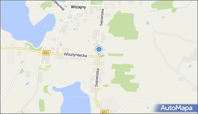 Wiżajny, Sejneńska, mapa Wiżajny