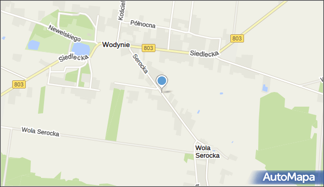 Wodynie, Serocka, mapa Wodynie