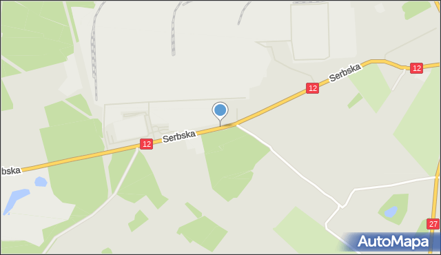 Żary, Serbska, mapa Żary