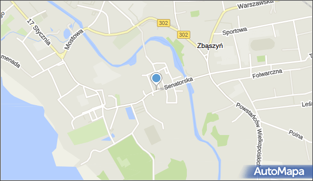 Zbąszyń, Senatorska, mapa Zbąszyń