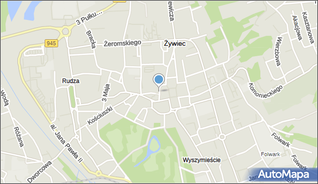 Żywiec, Sempołowskiej, mapa Żywiec