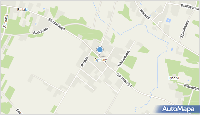 Antonie gmina Olszewo-Borki, Sikorskiego Władysława, gen., mapa Antonie gmina Olszewo-Borki