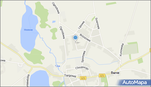 Banie, Sienkiewicza Henryka, mapa Banie