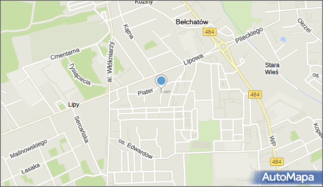 Bełchatów, Sikorskiego Władysława, gen., mapa Bełchatów