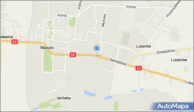 Błaszki, Sieradzka, mapa Błaszki