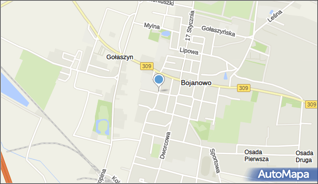 Bojanowo powiat rawicki, Sienkiewicza Henryka, mapa Bojanowo powiat rawicki