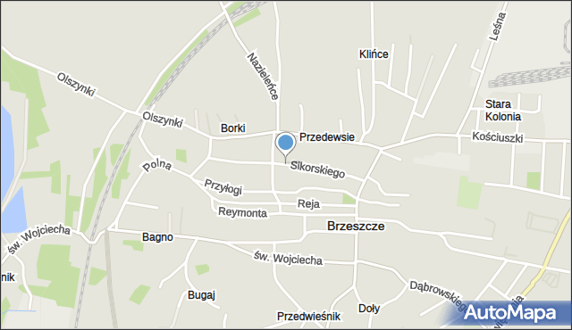 Brzeszcze, Sikorskiego Władysława, gen., mapa Brzeszcze