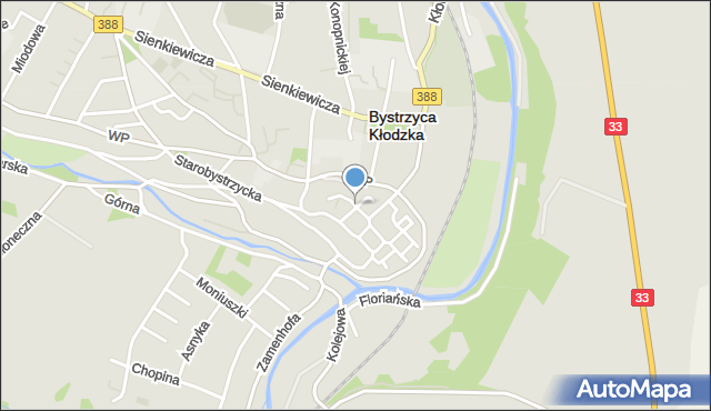 Bystrzyca Kłodzka, Sienna, mapa Bystrzyca Kłodzka