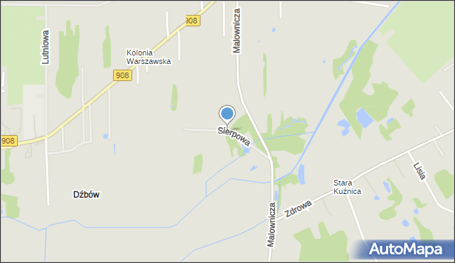 Częstochowa, Sierpowa, mapa Częstochowy