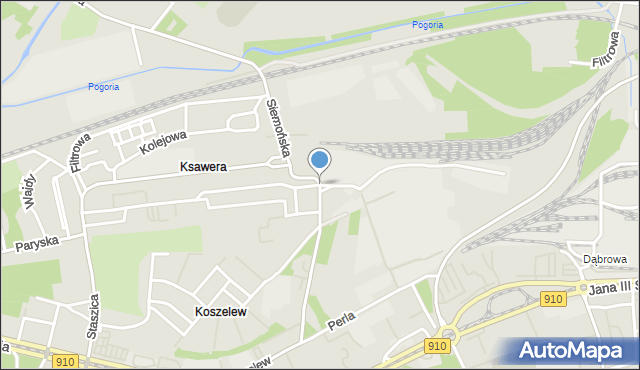 Dąbrowa Górnicza, Siemońska, mapa Dąbrowa Górnicza