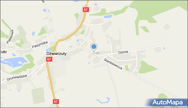 Dźwierzuty, Sienkiewicza Henryka, mapa Dźwierzuty