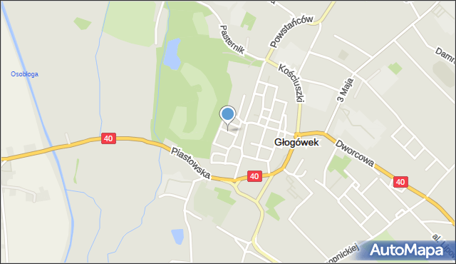 Głogówek, Sienkiewicza Henryka, mapa Głogówek