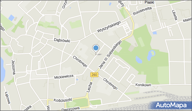 Gniezno, Sienkiewicza Henryka, mapa Gniezna