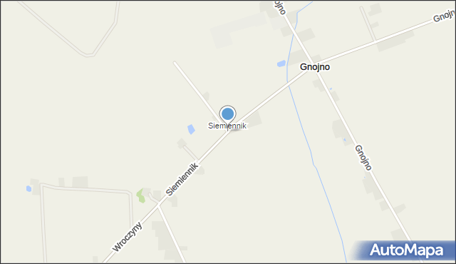 Gnojno gmina Kutno, Siemiennik, mapa Gnojno gmina Kutno