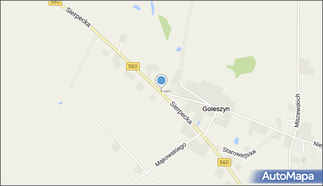 Goleszyn, Sierpecka, mapa Goleszyn