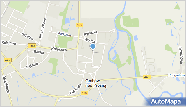 Grabów nad Prosną, Sienkiewicza Henryka, mapa Grabów nad Prosną