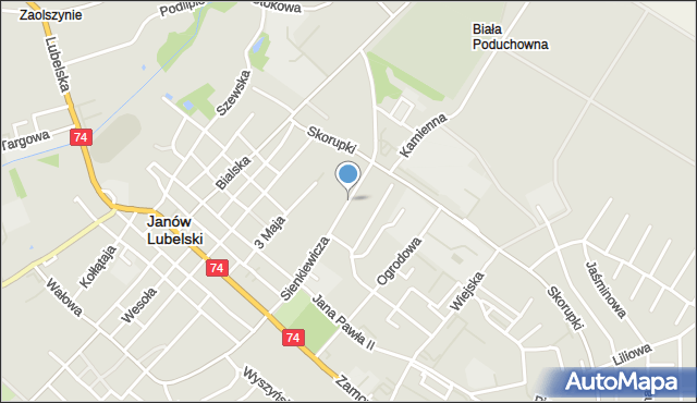Janów Lubelski, Sienkiewicza Henryka, mapa Janów Lubelski
