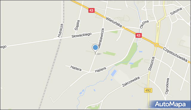 Kłobuck, Sienkiewicza Henryka, mapa Kłobuck