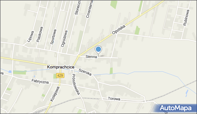 Komprachcice, Sienna, mapa Komprachcice