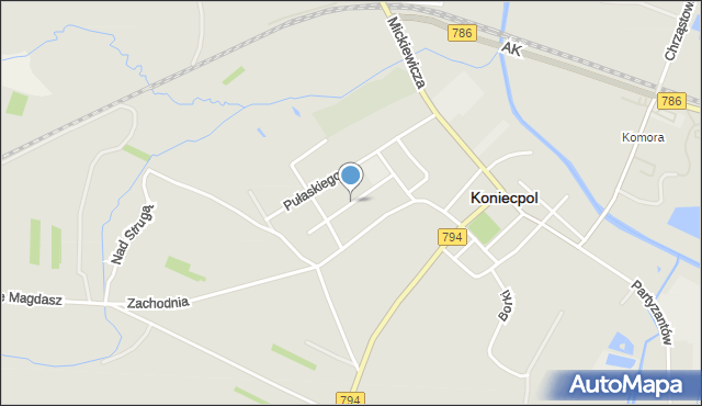 Koniecpol, Sienkiewicza Henryka, mapa Koniecpol